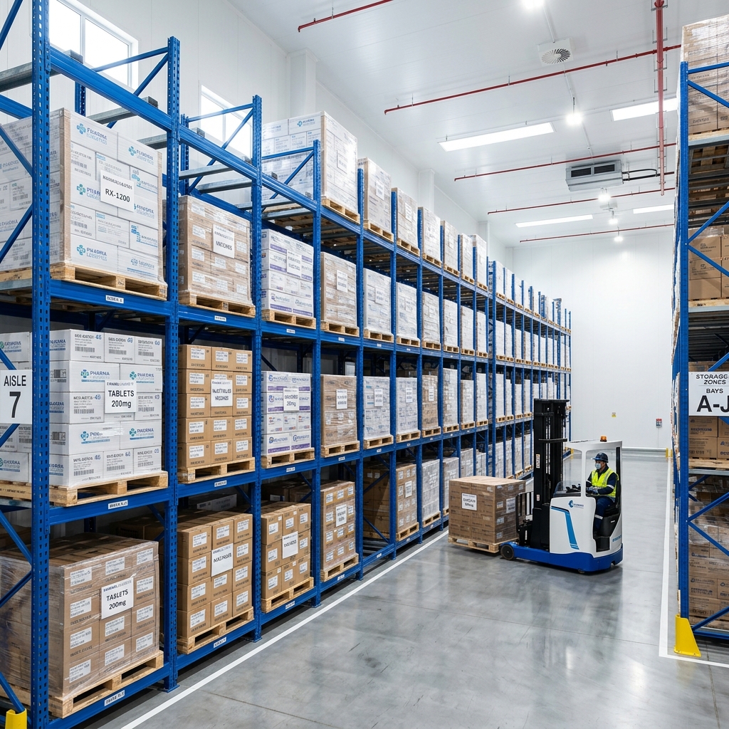 Pharmaceutical Warehouse — Push Back Racking